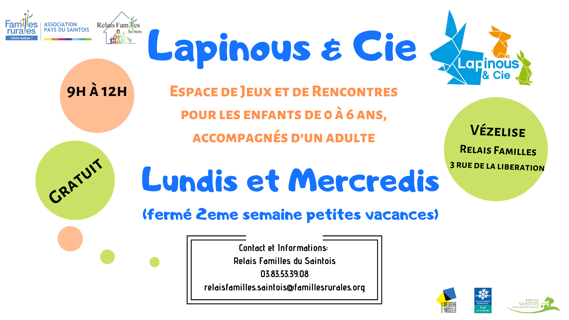 FERMETURE DU LIEU D'ACCUEIL ENFANTS-PARENTS - Mairie de Villejust