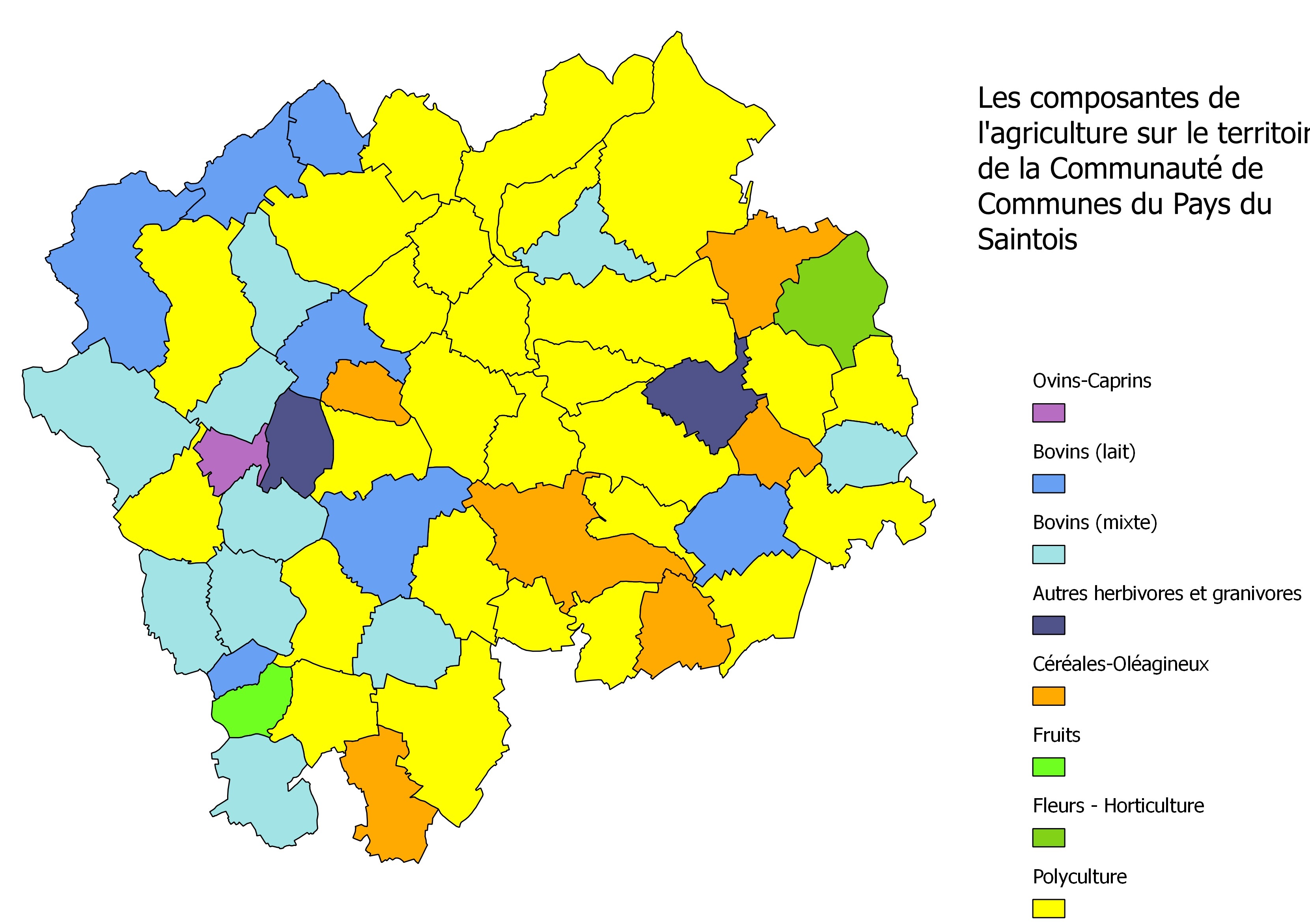 Types d'exploitations agricoles sur le territoire de la CCPS