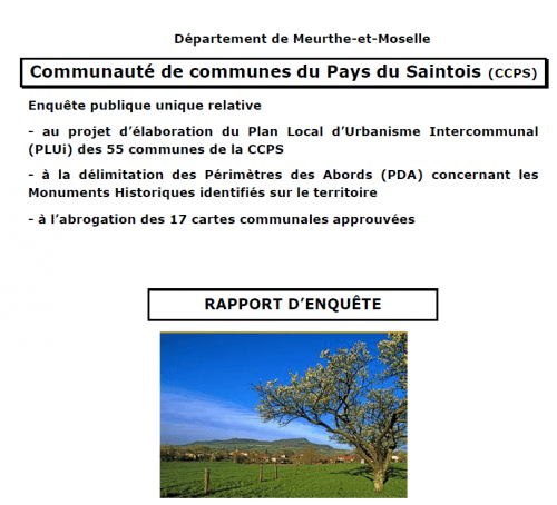 Plan Local d'Urbanisme Intercommunal (PLUI) : les rapports d'enquête et conclusions sont désormais diusponibles